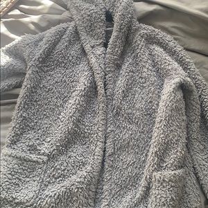 teddy coat blue/grey